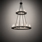 Meyda Lighting Loxley 42" 20-Light 2-Tier Textured Black Chandelier With Clear Seeded Shade Glass