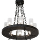Meyda Lighting Loxley 42" 20-Light 2-Tier Textured Black Chandelier With Clear Seeded Shade Glass