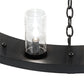 Meyda Lighting Loxley 42" 20-Light 2-Tier Textured Black Chandelier With Clear Seeded Shade Glass