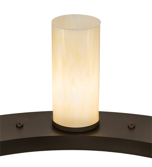 Meyda Lighting Loxley 42" 20-Light 2-Tier Wrought Iron Chandelier With Creme Carrara Idalight Shade