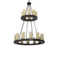 Meyda Lighting Loxley 42" 20-Light 2-Tier Wrought Iron Chandelier With Creme Carrara Idalight Shade