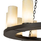 Meyda Lighting Loxley 42" 20-Light 2-Tier Wrought Iron Chandelier With Creme Carrara Idalight Shade