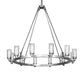 Meyda Lighting Loxley 46" 12-Light LED Sparkle Silver Cayuga Chandelier With Clear & White Shade Glass