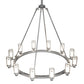 Meyda Lighting Loxley 46" 12-Light LED Sparkle Silver Cayuga Chandelier With Clear & White Shade Glass