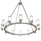 Meyda Lighting Loxley 46" 12-Light LED Sparkle Silver Cayuga Chandelier With Clear & White Shade Glass