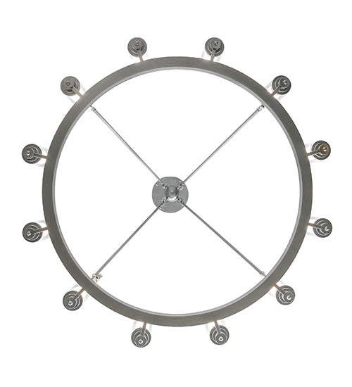 Meyda Lighting Loxley 46" 12-Light LED Sparkle Silver Cayuga Chandelier With Clear & White Shade Glass