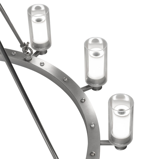 Meyda Lighting Loxley 46" 12-Light LED Sparkle Silver Cayuga Chandelier With Clear & White Shade Glass