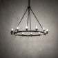 Meyda Lighting Loxley 46" 12-Light Textured Black Cayuga Chandelier With Clear Shade Glass