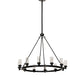 Meyda Lighting Loxley 46" 12-Light Textured Black Cayuga Chandelier With Clear Shade Glass