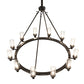 Meyda Lighting Loxley 46" 12-Light Textured Black Cayuga Chandelier With Clear Shade Glass