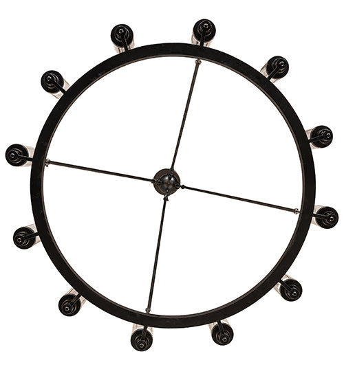 Meyda Lighting Loxley 46" 12-Light Textured Black Cayuga Chandelier With Clear Shade Glass