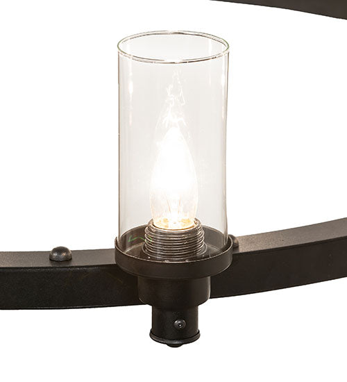 Meyda Lighting Loxley 46" 12-Light Textured Black Cayuga Chandelier With Clear Shade Glass