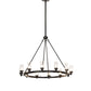 Meyda Lighting Loxley 46" 12-Light Textured Black Cayuga Chandelier With Clear Shade Glass