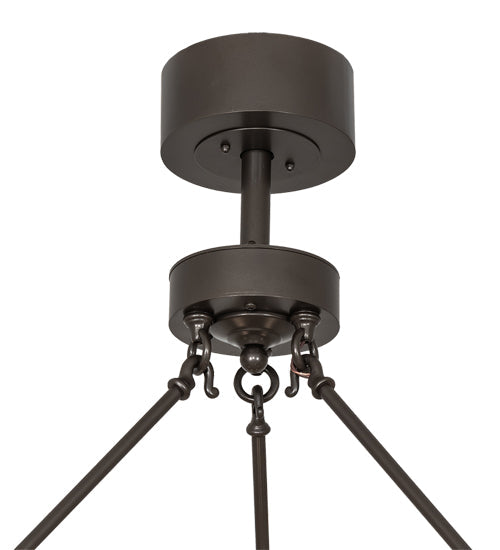 Meyda Lighting Loxley 46" 6-Light Bronze Needham Chandelier With White Statuario Idalight Shade