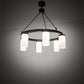 Meyda Lighting Loxley 46" 6-Light Bronze Needham Chandelier With White Statuario Idalight Shade