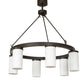 Meyda Lighting Loxley 46" 6-Light Bronze Needham Chandelier With White Statuario Idalight Shade