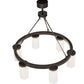 Meyda Lighting Loxley 46" 6-Light Bronze Needham Chandelier With White Statuario Idalight Shade