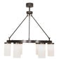 Meyda Lighting Loxley 46" 6-Light Bronze Needham Chandelier With White Statuario Idalight Shade