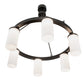 Meyda Lighting Loxley 46" 6-Light Bronze Needham Chandelier With White Statuario Idalight Shade