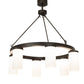 Meyda Lighting Loxley 46" 6-Light Bronze Needham Chandelier With White Statuario Idalight Shade