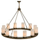 Meyda Lighting Loxley 48" 12-Light Antique Copper Chandelier With White Shade Glass