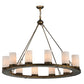 Meyda Lighting Loxley 48" 12-Light Antique Copper Chandelier With White Statuario Idalight Shade
