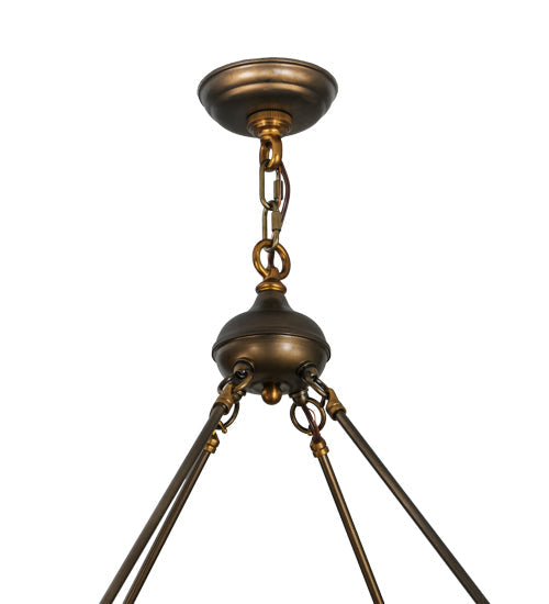 Meyda Lighting Loxley 48" 12-Light Antique Copper Chandelier With White Statuario Idalight Shade