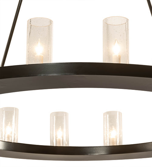 Meyda Lighting Loxley 48" 16-Light 2-Tier Timeless Bronze Chandelier With Clear Seeded Shade Glass