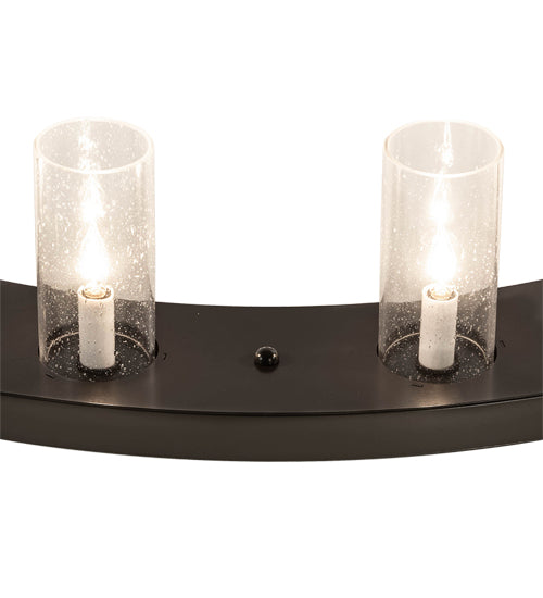 Meyda Lighting Loxley 48" 16-Light 2-Tier Timeless Bronze Chandelier With Clear Seeded Shade Glass