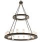Meyda Lighting Loxley 48" 16-Light 2-Tier Timeless Bronze Chandelier With Clear Seeded Shade Glass