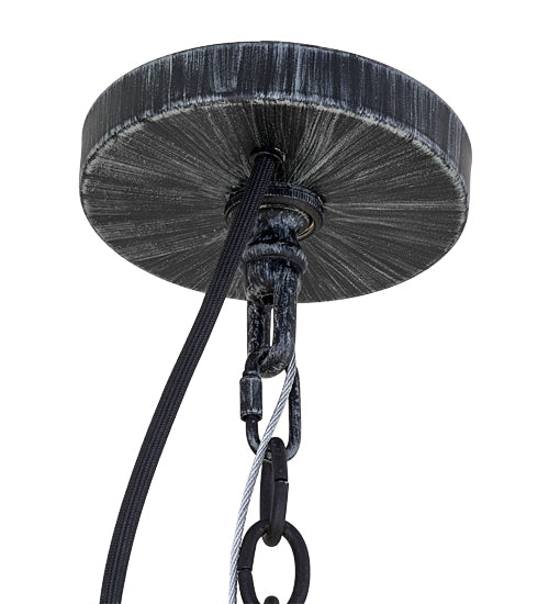 Meyda Lighting Loxley 48" 16-Light Antique Irongate Chandelier With Green & Blue Jadestone Shade