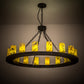 Meyda Lighting Loxley 48" 16-Light Antique Irongate Chandelier With Green & Blue Jadestone Shade