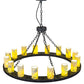 Meyda Lighting Loxley 48" 16-Light Antique Irongate Chandelier With Green & Blue Jadestone Shade