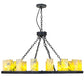 Meyda Lighting Loxley 48" 16-Light Antique Irongate Chandelier With Green & Blue Jadestone Shade