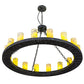 Meyda Lighting Loxley 48" 16-Light Antique Irongate Chandelier With Green & Blue Jadestone Shade