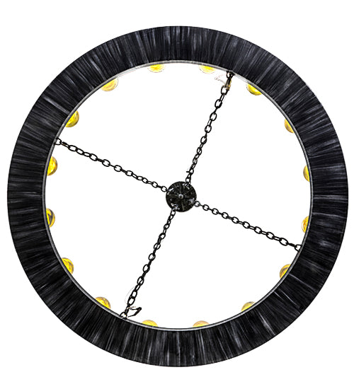 Meyda Lighting Loxley 48" 16-Light Antique Irongate Chandelier With Green & Blue Jadestone Shade