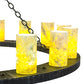 Meyda Lighting Loxley 48" 16-Light Antique Irongate Chandelier With Green & Blue Jadestone Shade