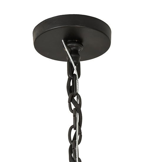 Meyda Lighting Loxley 48" 16-Light Blackwash Chandelier With Clear Frosted Shade Glass