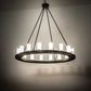Meyda Lighting Loxley 48" 16-Light Blackwash Chandelier With Clear Frosted Shade Glass