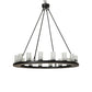 Meyda Lighting Loxley 48" 16-Light Blackwash Chandelier With Clear Frosted Shade Glass