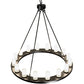 Meyda Lighting Loxley 48" 16-Light Blackwash Chandelier With Clear Frosted Shade Glass