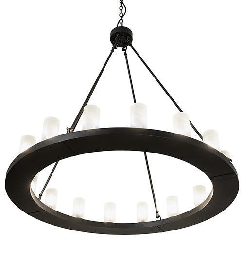 Meyda Lighting Loxley 48" 16-Light Blackwash Chandelier With Clear Frosted Shade Glass