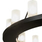 Meyda Lighting Loxley 48" 16-Light Blackwash Chandelier With Clear Frosted Shade Glass