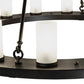 Meyda Lighting Loxley 48" 16-Light Blackwash Chandelier With Clear Frosted Shade Glass