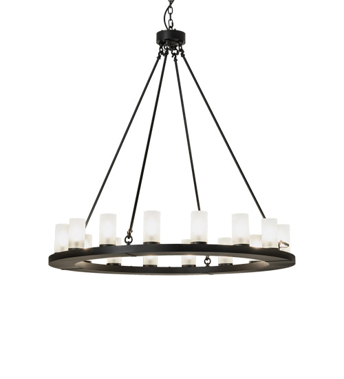 Meyda Lighting Loxley 48" 16-Light Blackwash Chandelier With Clear Frosted Shade Glass