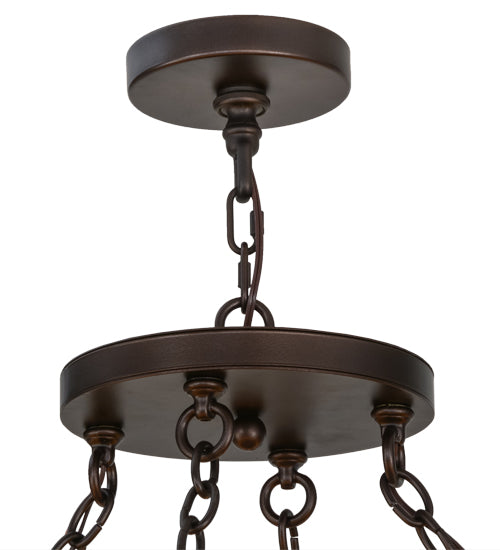 Meyda Lighting Loxley 48" 16-Light Mahogany Bronze Chandelier With Amber Glass Shade