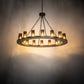 Meyda Lighting Loxley 48" 16-Light Mahogany Bronze Chandelier With Amber Glass Shade