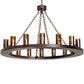 Meyda Lighting Loxley 48" 16-Light Mahogany Bronze Chandelier With Amber Glass Shade