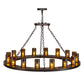 Meyda Lighting Loxley 48" 16-Light Mahogany Bronze Chandelier With Amber Glass Shade