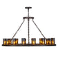 Meyda Lighting Loxley 48" 16-Light Mahogany Bronze Chandelier With Amber Glass Shade